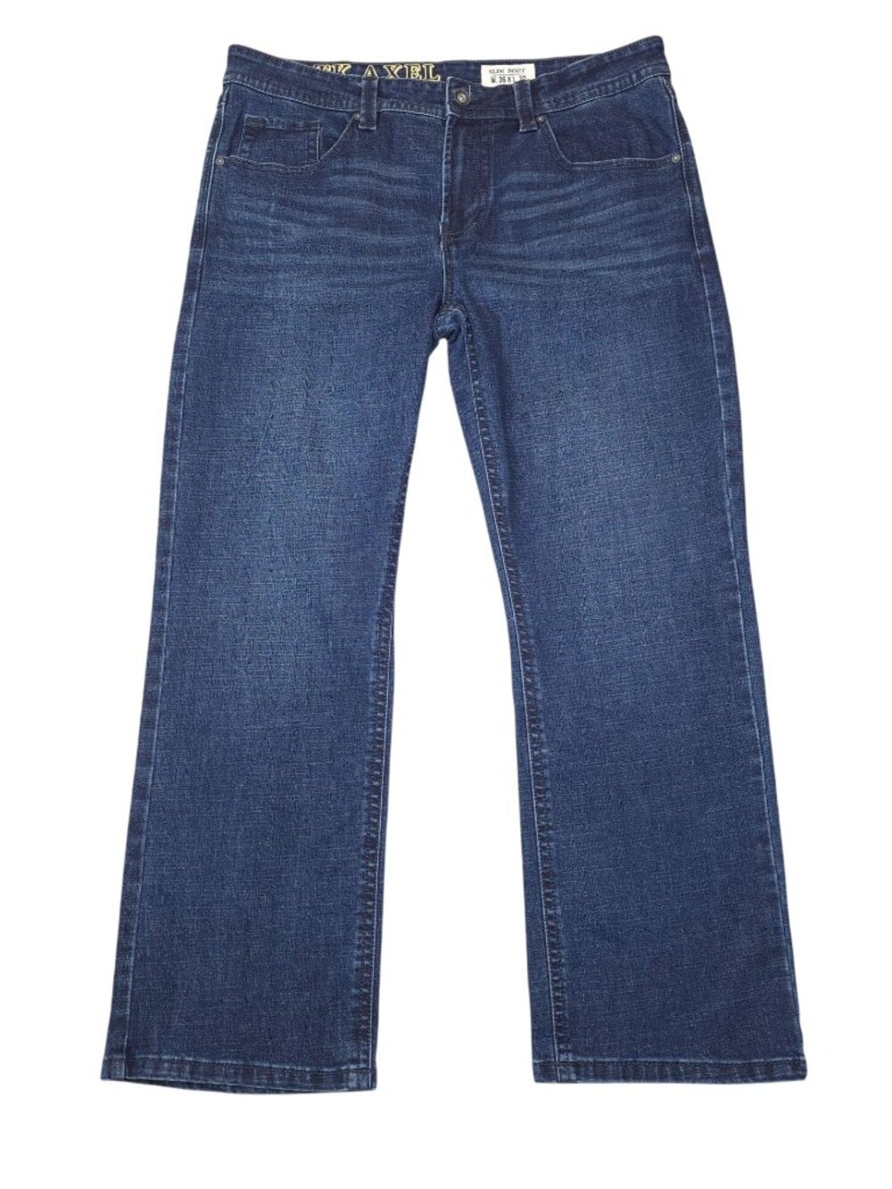TK Axel Slim Bootcut Jeans Mens W36 L32 Blue Denim Dark Wash